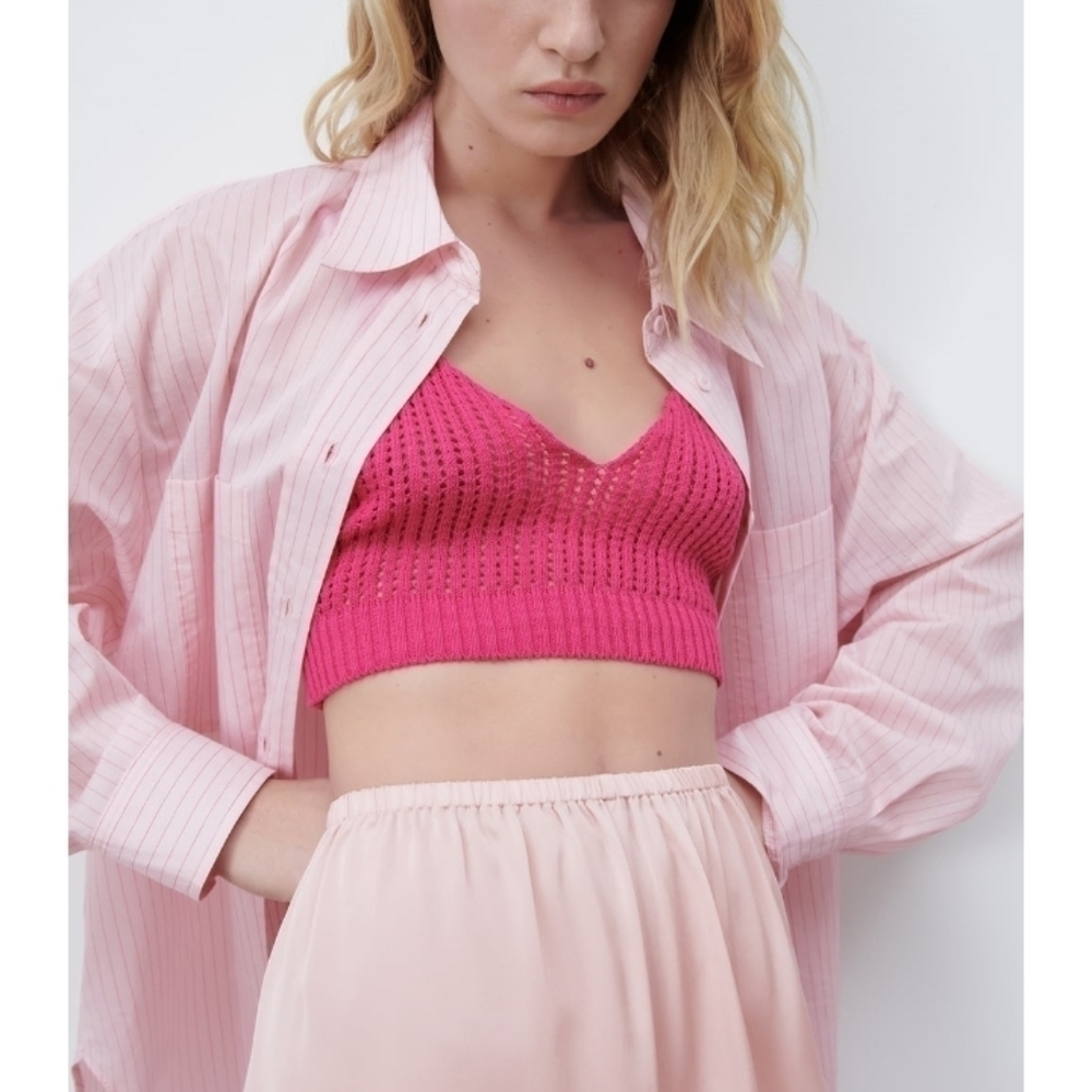 ZARA crop Knitted top - Picture 5 of 6